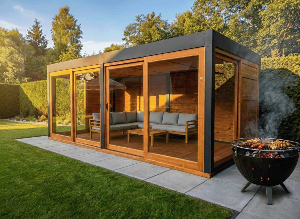 Zahradní altán Utah III poskytuje skvělé místo pro zahradní posezení v jakémkoli počasí;