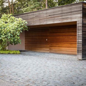 moderní dřevěná garáž
