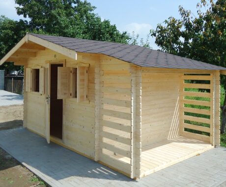 Dřevěný zahradní domek PULA – domek s otevřenou terasou