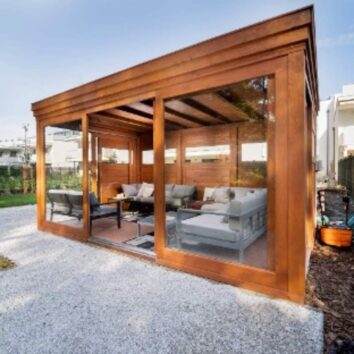 Zahradní altán Utah poskytuje ideální prostředí k posezení v každém ročním období