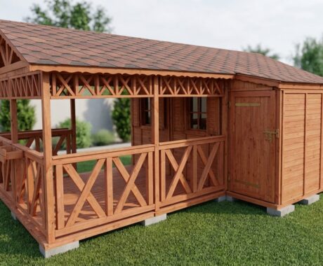 Dřevěný zahradní domek DEPO D 100×450 cm