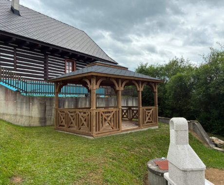 Dřevěný altán NEBRASKA – boční pohled u dřevěnice