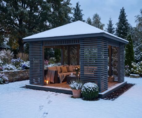 Dřevěný altán MALIBU – vizualizace: barevná varianta – antracitová