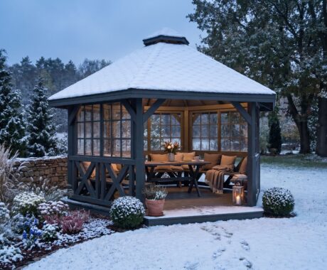 Dřevěný altán NEVADA – vizualizace: barevná varianta – antracitová