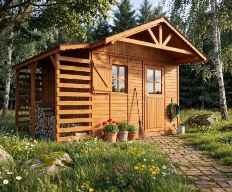 Zahradní domek BESKYDEK – vizualizace: letní odpoledne – pohled 2