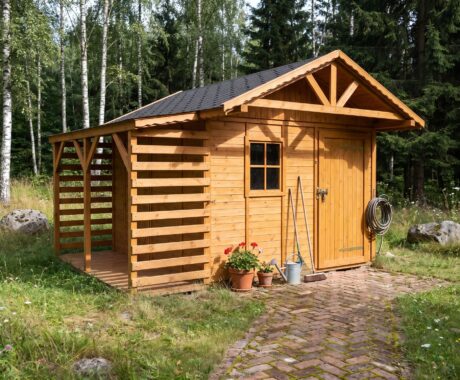 Zahradní domek BESKYDEK – vizualizace: letní odpoledne – pohled 4