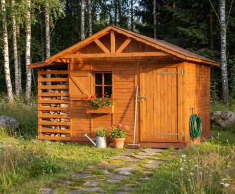 Zahradní domek BESKYDEK – vizualizace: přírodní dřevo