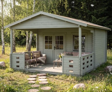 Zahradní domek MONTANA – vizualizace: barevná varianta – šalvějová