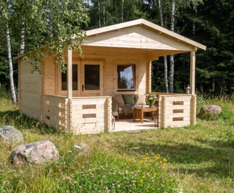 Zahradní domek MONTANA – vizualizace: letní odpoledne – pohled 2