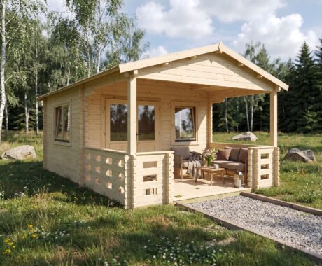 Zahradní domek MONTANA – vizualizace: letní odpoledne – pohled 3