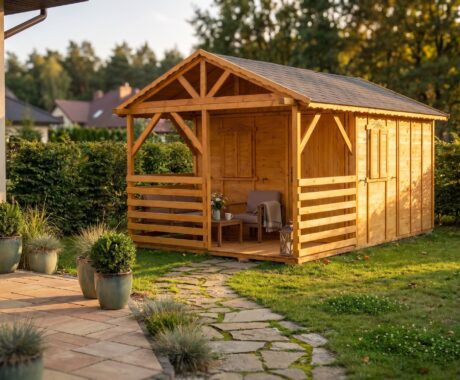 Zahradní domek MAGURA – vizualizace: přírodní dřevo